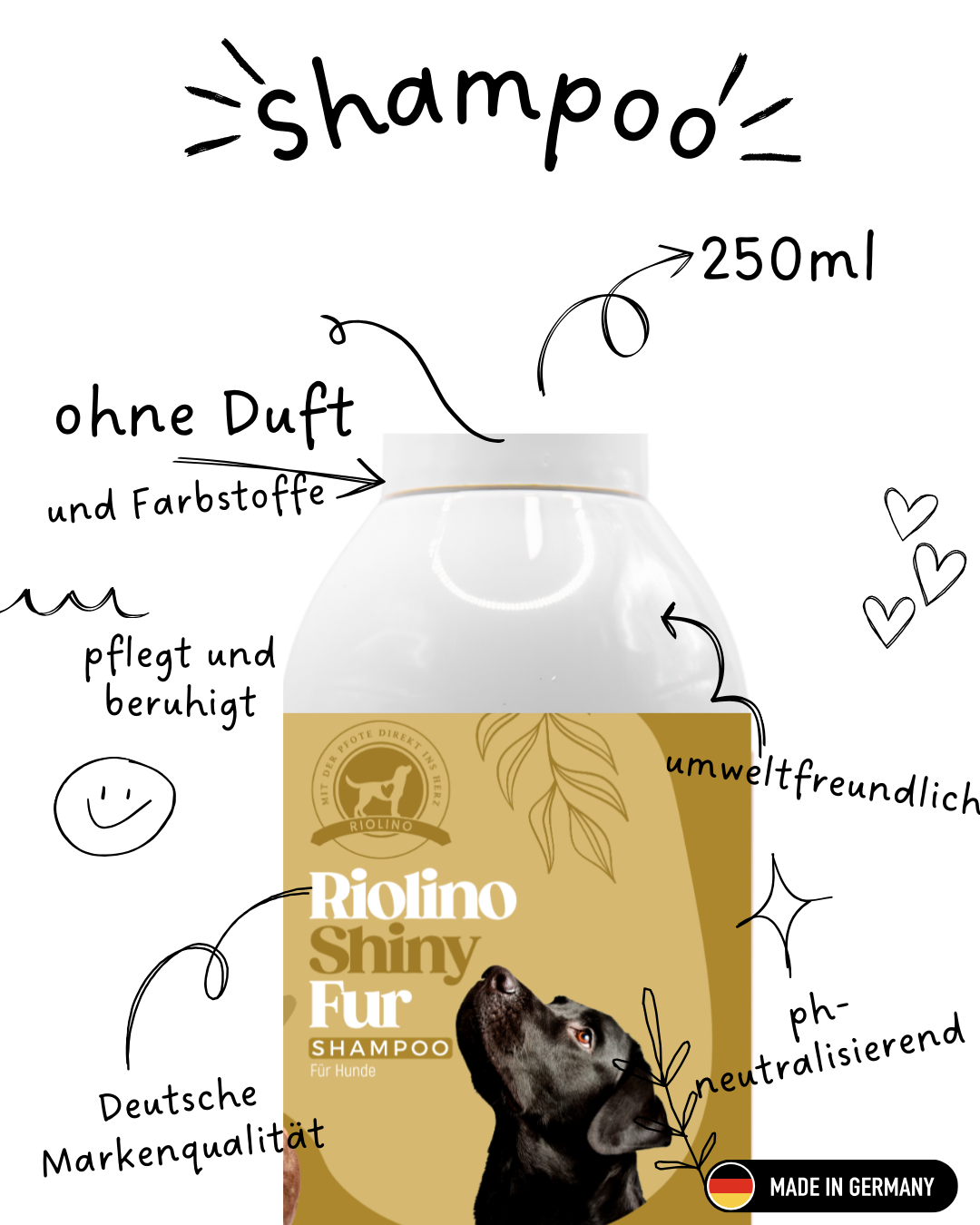 Riolino Shiny Fur Shampoo - skånsom pleje til en skinnende pels
