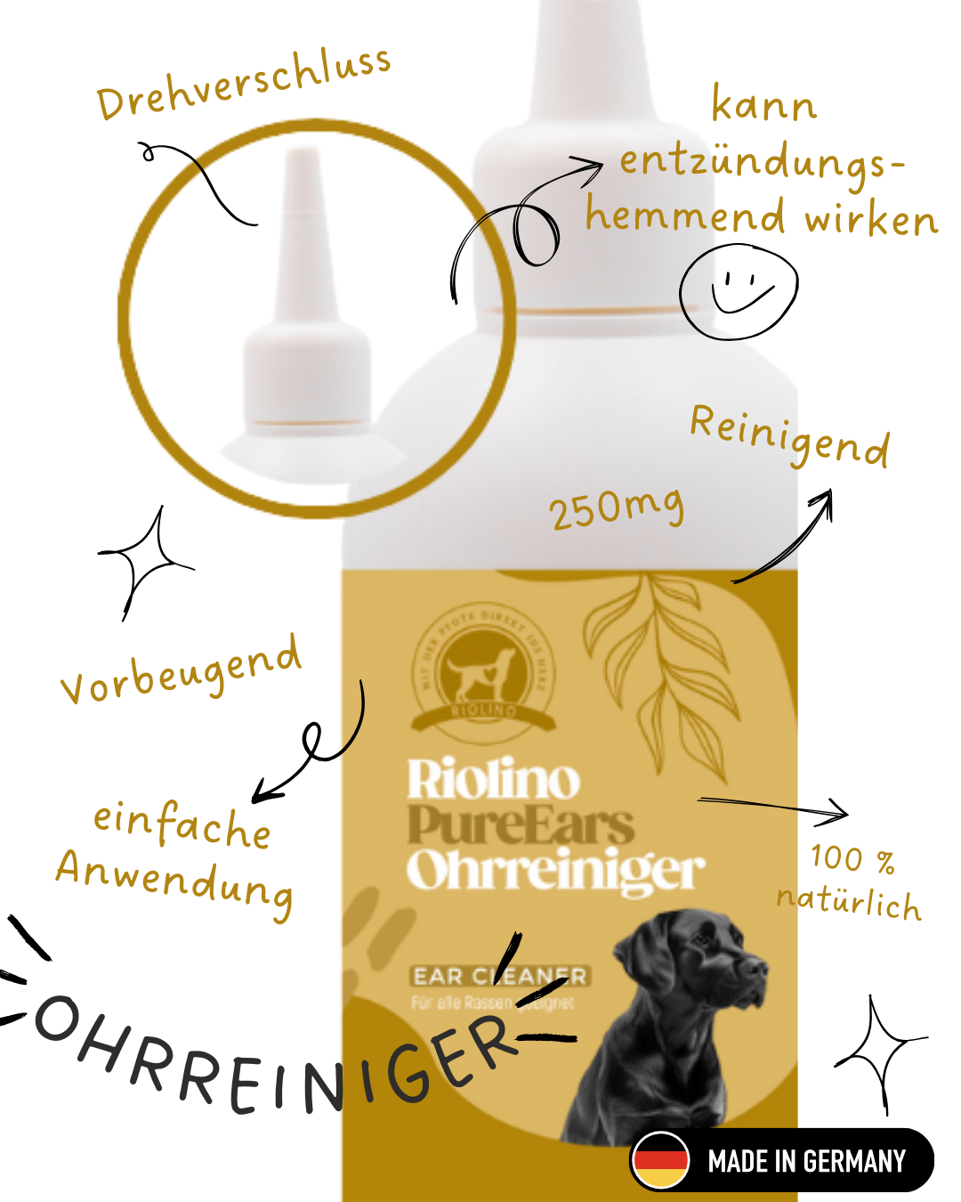 Riolino PureEars - skånsom rensning af følsomme ører
