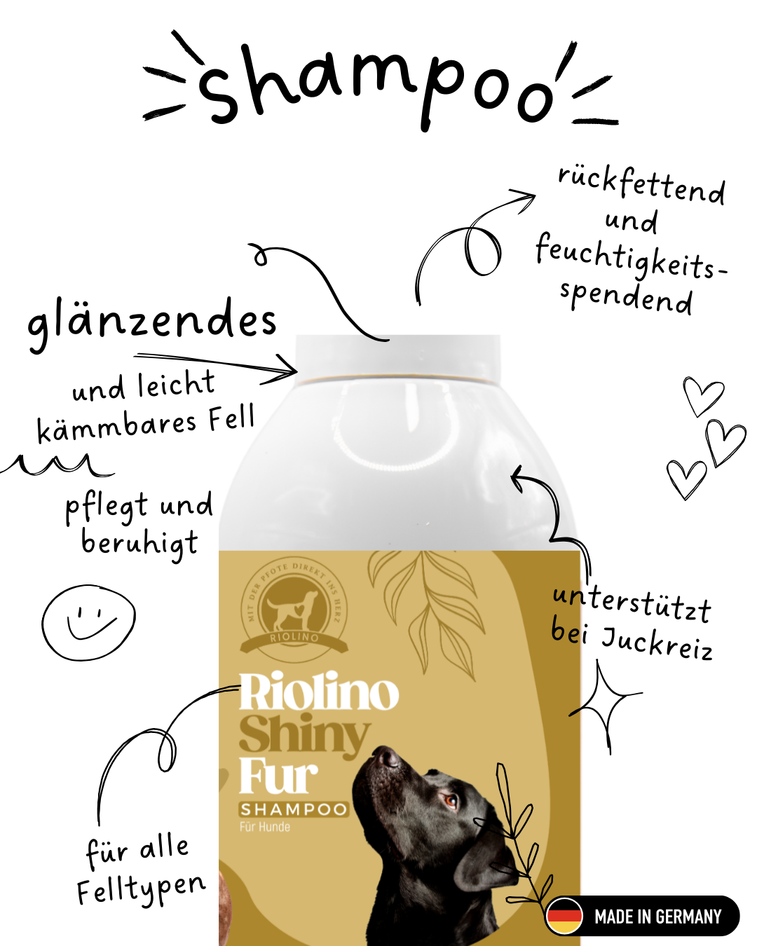 Riolino Shiny Fur Shampoo - skånsom pleje til en skinnende pels