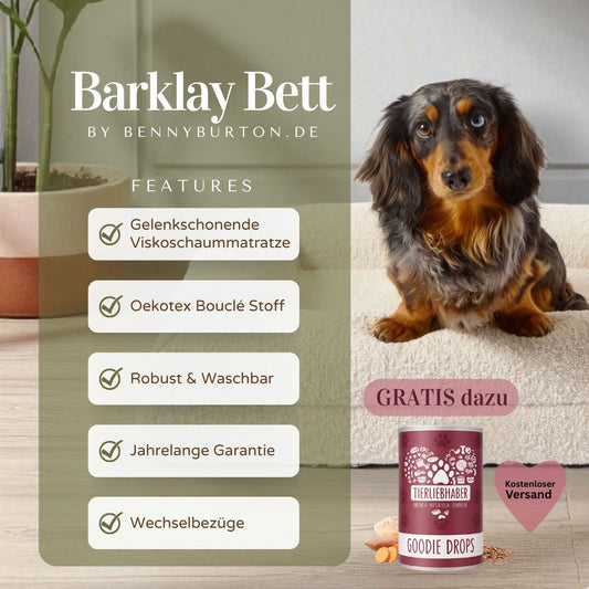 Hundeseng Barklay størrelse S med Bouclé-betræk