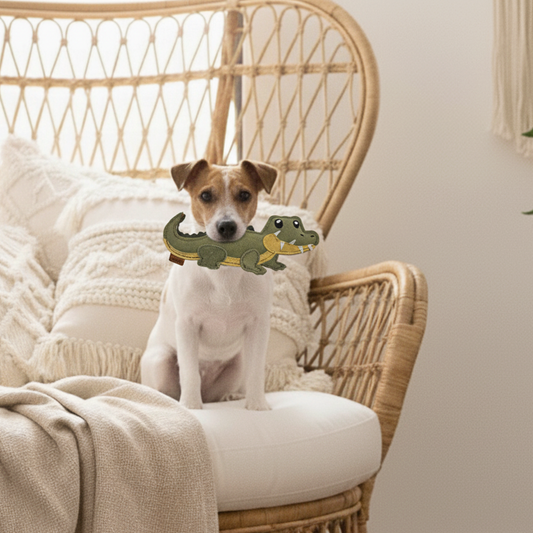 BUDDY. Hundelegetøj af læder "Krokodille"