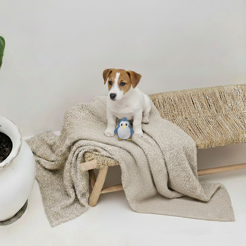 BUDDY. Hundelegetøj af læder "Lille Pingvin"