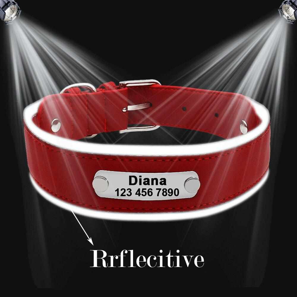 Extra breites personalisiertes Hundehalsband mit reflektierendem Rand