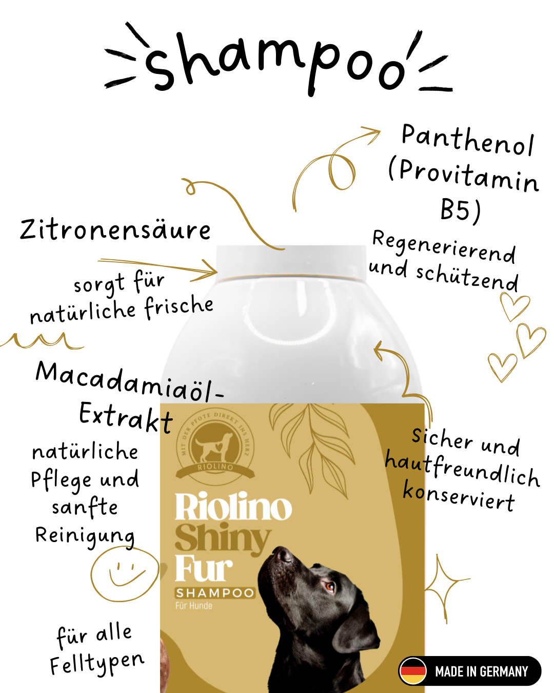 Riolino Shiny Fur Shampoo - skånsom pleje til en skinnende pels