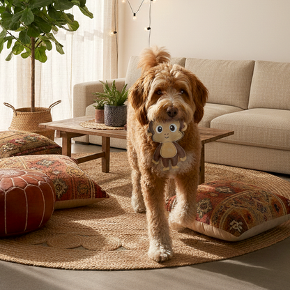 BUDDY. Hundelegetøj af læder "Abe" 