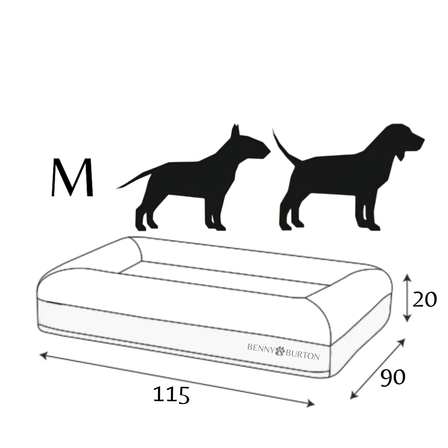 Hundeseng Barklay størrelse M med Bouclé-betræk 