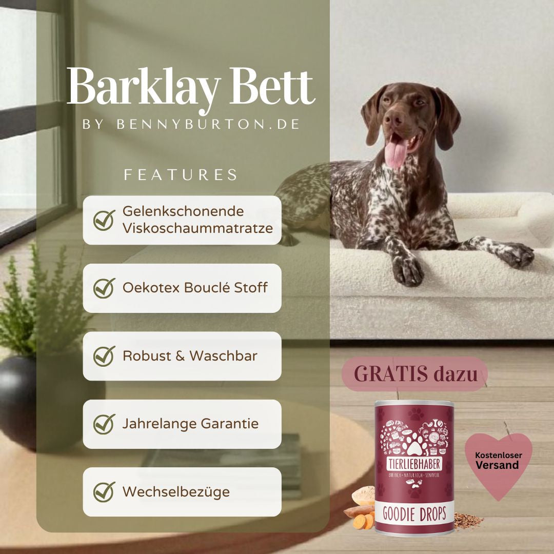 Hundeseng Barklay størrelse L med Bouclébetræk 
