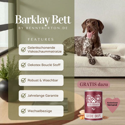 Hundeseng Barklay størrelse L med Bouclébetræk 