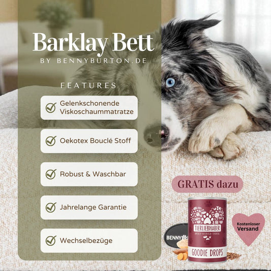 Hundeseng Barklay størrelse M med Bouclé-betræk 