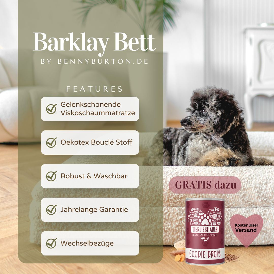 Hundeseng Barklay størrelse XS med bouclébetræk 