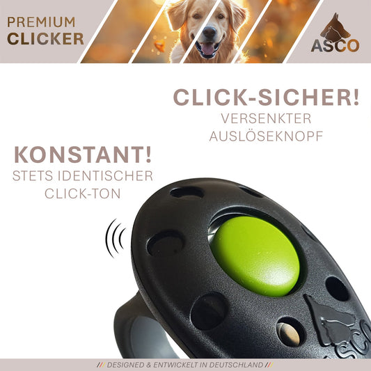 ASCO Finger Clicker - klikkertræning med premium-klikker til hunde, katte og heste