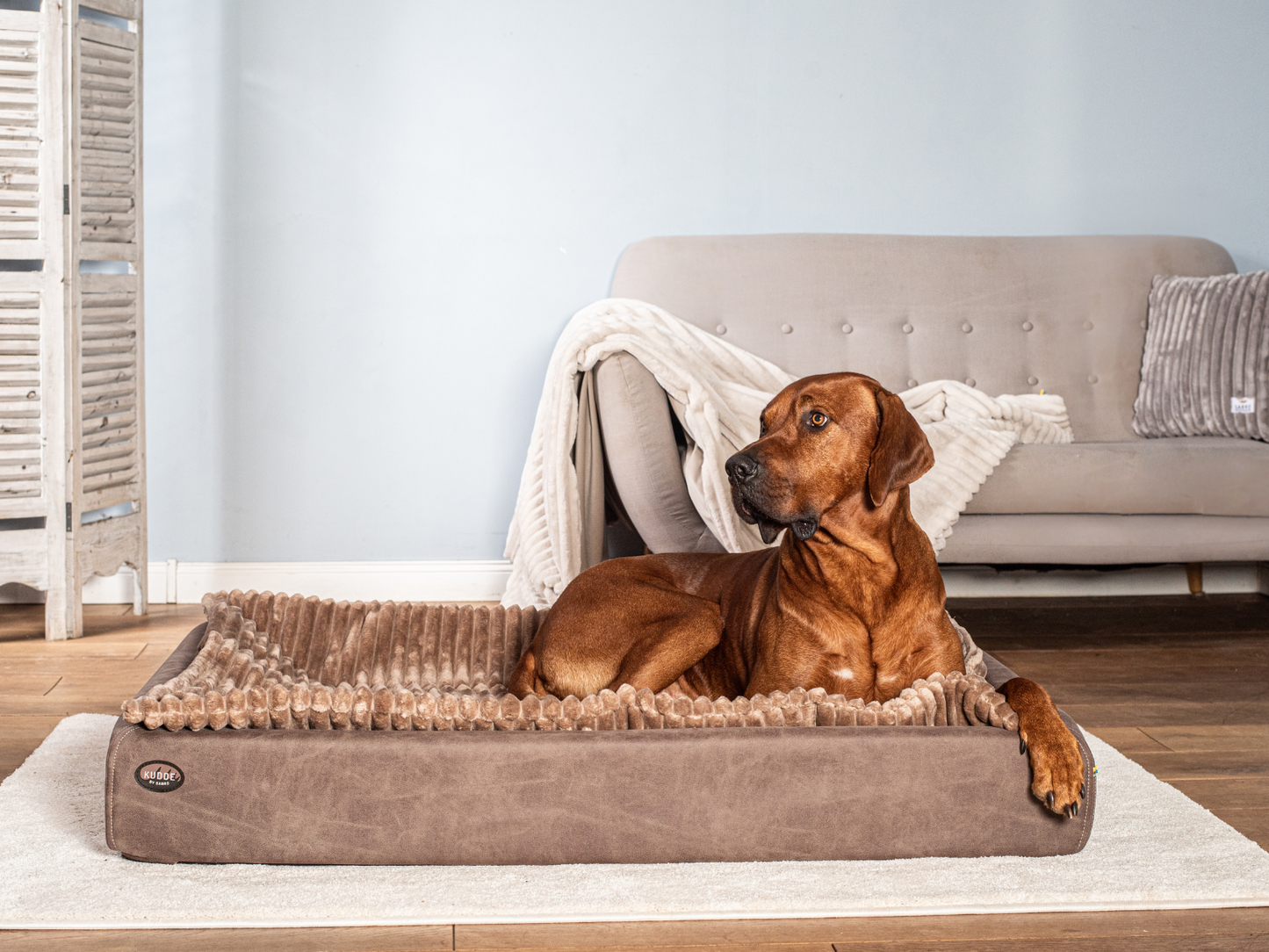 Hundeseng KUDDE vegansk ruskind 
