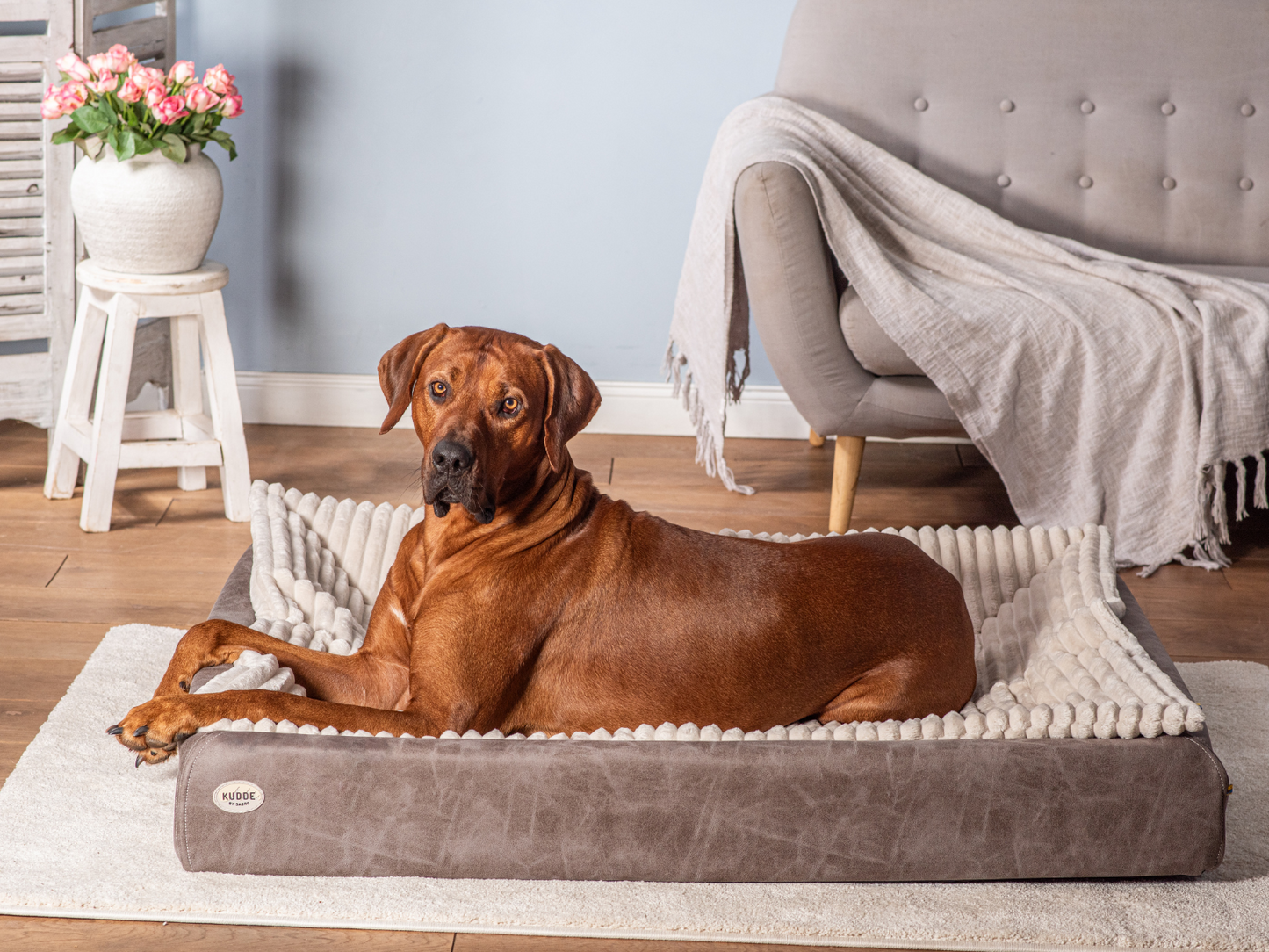 Hundeseng KUDDE vegansk ruskind 