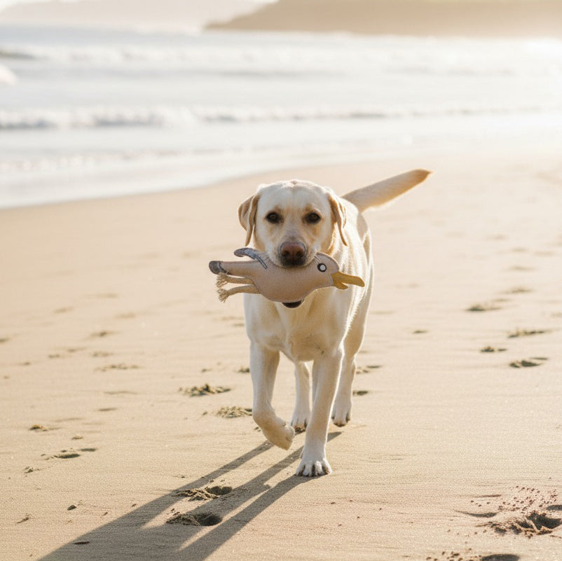 BUDDY. Hundelegetøj af læder "Måge" 