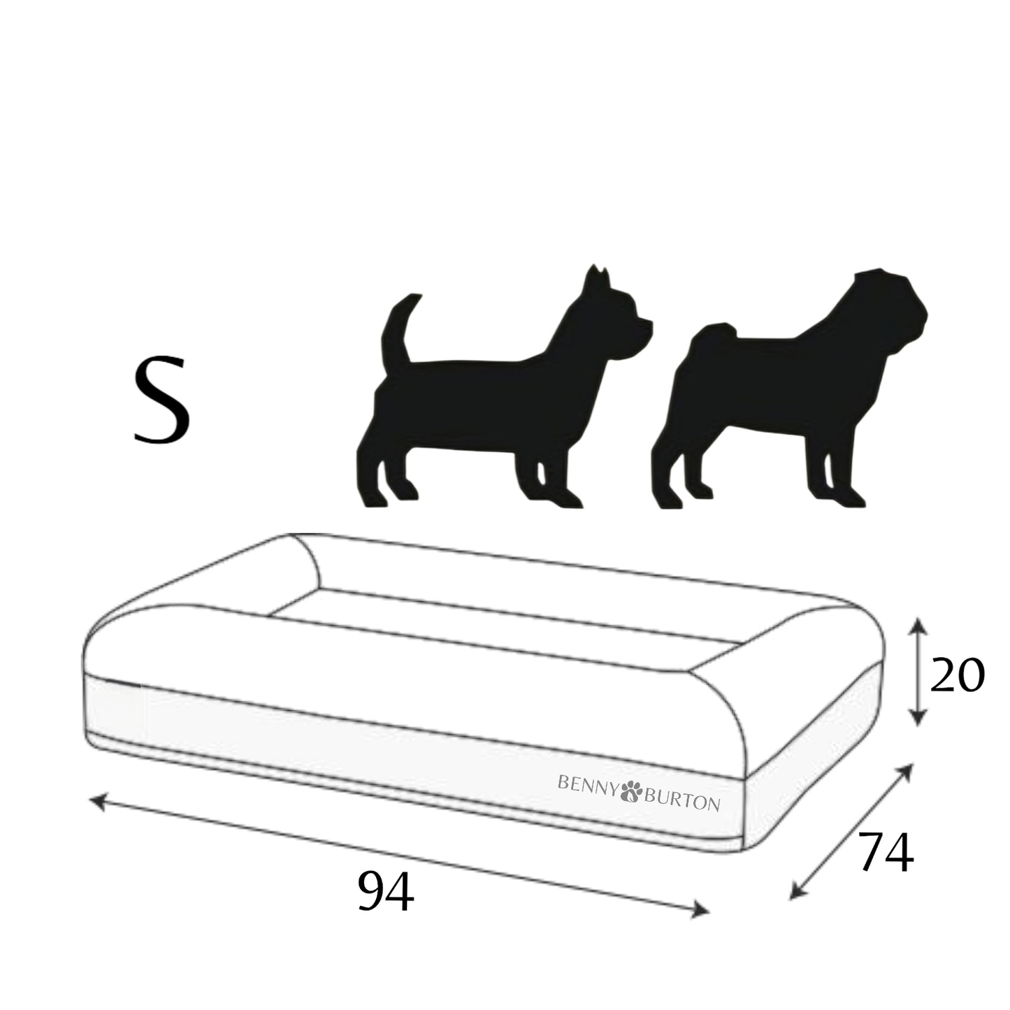 Hundeseng Barklay størrelse S med Bouclé-betræk 