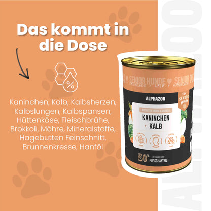 Kanin + Kalv Vådfoder til Seniorhunde