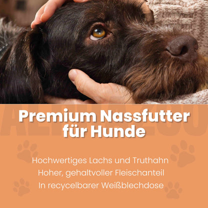 Laks + kalkun vådfoder til voksne hunde