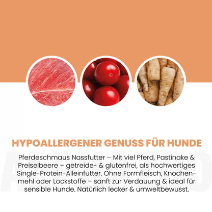Monoprotein hest vådfoder til hunde