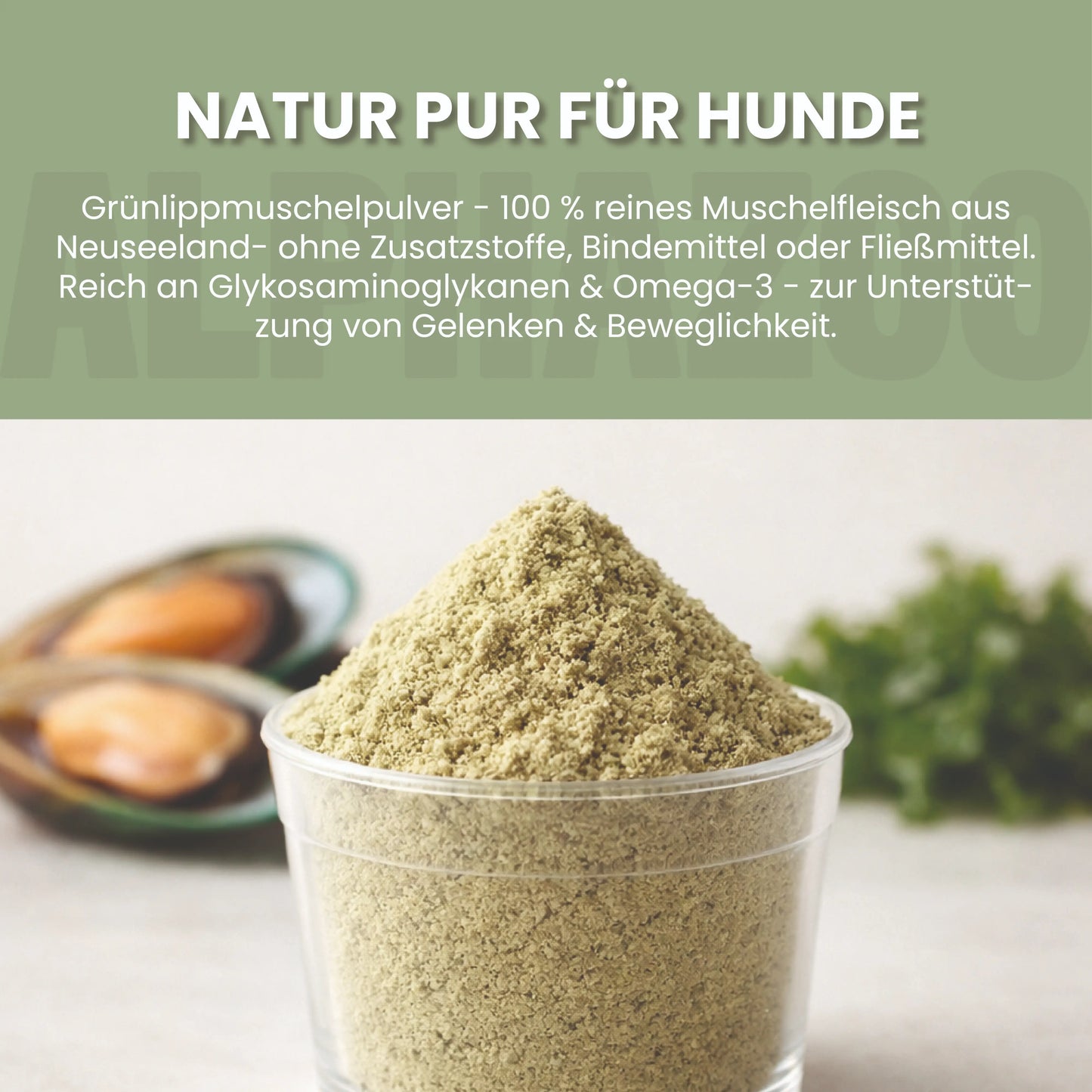 Grønlæbet muslingepulver til hunde