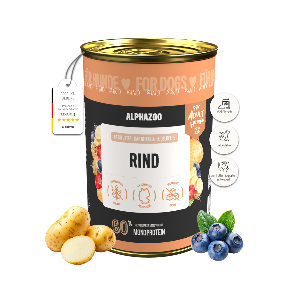 Monoprotein okse vådfoder til hunde