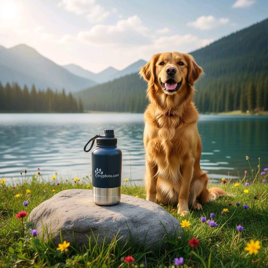 Hundevandflaske til rejsen med to skåle 